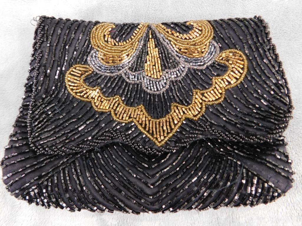 Pair of Vintage Purses - 1 Beaded and 1 Wood - 2