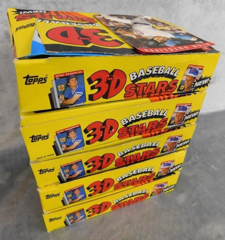 5 Boxes of 1985 Topps 3D "Baseball Stars" Cards - Boxes Look Complete - As Is: See Photos For Description and Condition