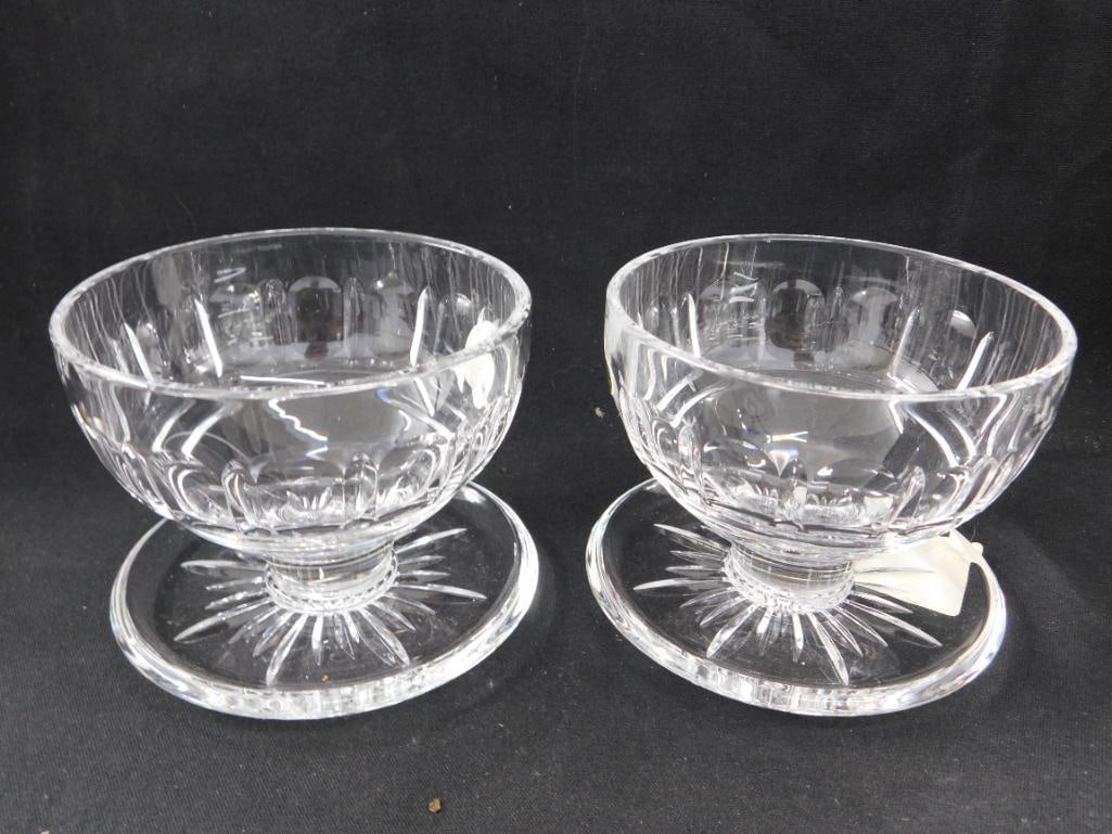 Waterford Crystal - Lidded Candy Dish 5" x 5.5" - 2 Footed Bowls 3.25" x 4" - 6