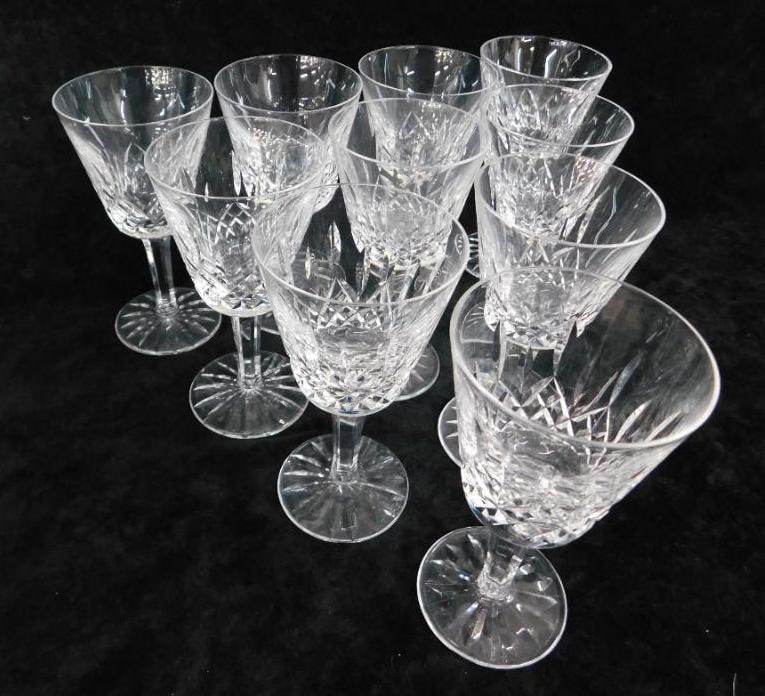 Waterford Crystal - 10-5 7/8" Claret Wine Glasses - Lismore Pattern (1 of 7)