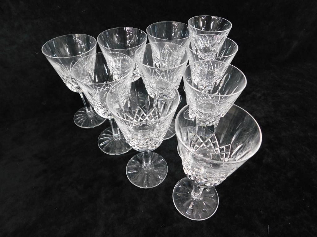 Waterford Crystal - 10-5 7/8" Claret Wine Glasses - Lismore Pattern - 6