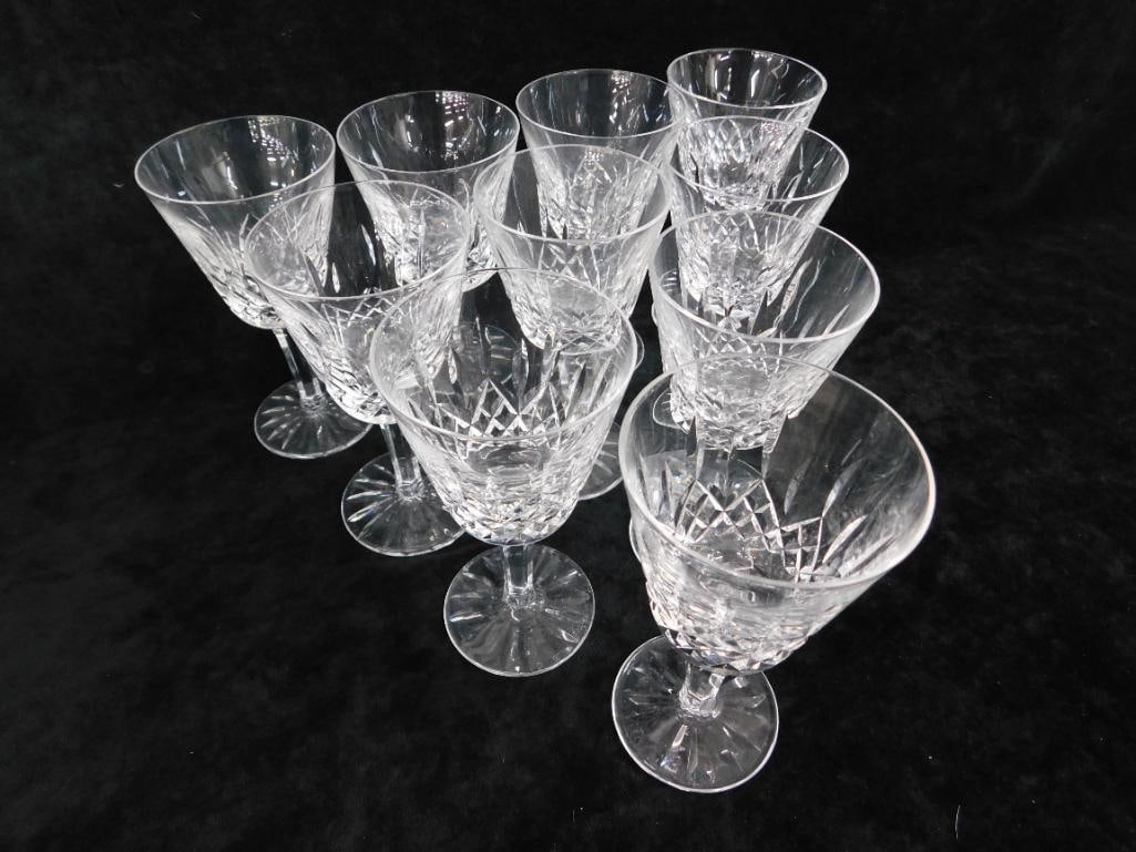 Waterford Crystal - 10-5 7/8" Claret Wine Glasses - Lismore Pattern - 7