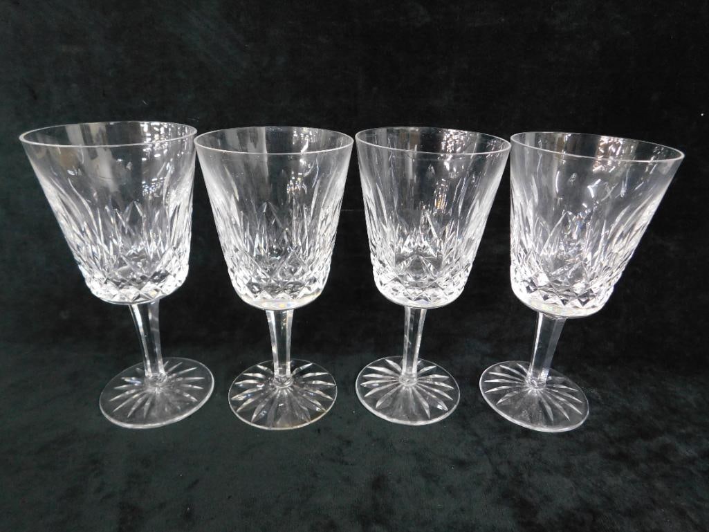 Waterford Crystal - 4-6 7/8" Water Goblets - Lismore Pattern - 7