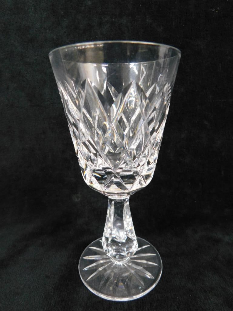 Waterford Crystal - 2-4 7/8" Claret Wine Glasses - 1-4" Mini Vase - Kinsale Pattern - 2