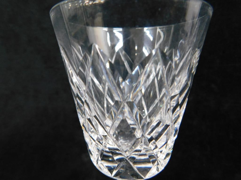 Waterford Crystal - 2-4 7/8" Claret Wine Glasses - 1-4" Mini Vase - Kinsale Pattern - 3