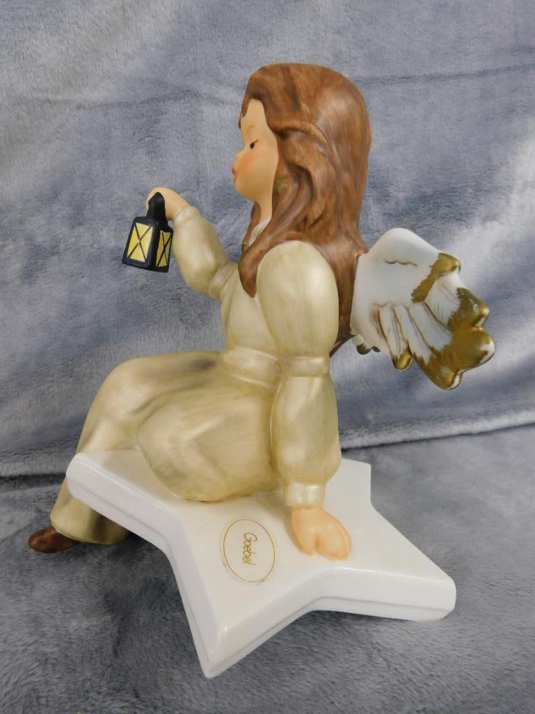 Pair of Goebel Angel Porcelain Figures - Shelf Sitter on Star - Figure on Cloud - 11