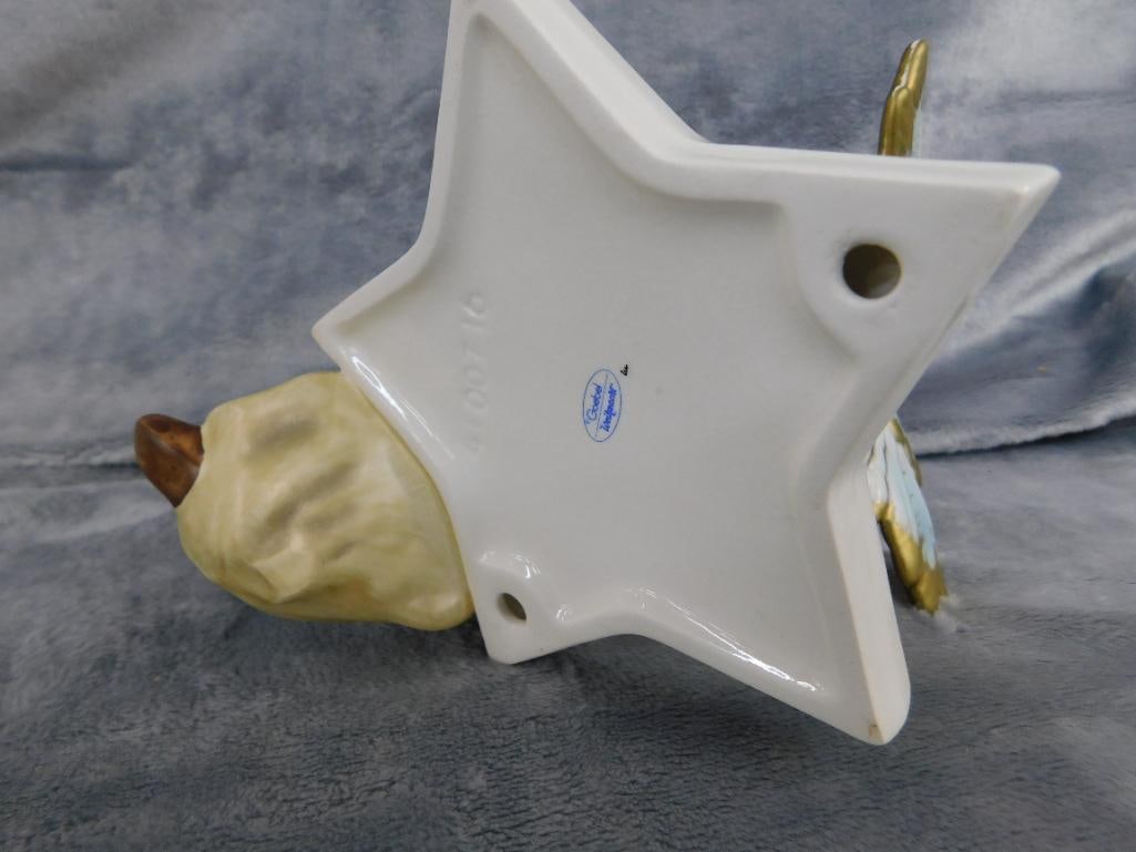 Pair of Goebel Angel Porcelain Figures - Shelf Sitter on Star - Figure on Cloud - 12