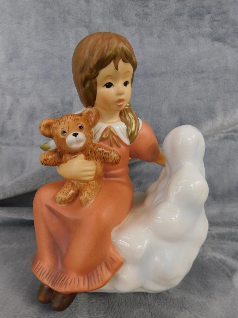 Pair of Goebel Angel Porcelain Figures - Shelf Sitter on Star - Figure on Cloud - 2