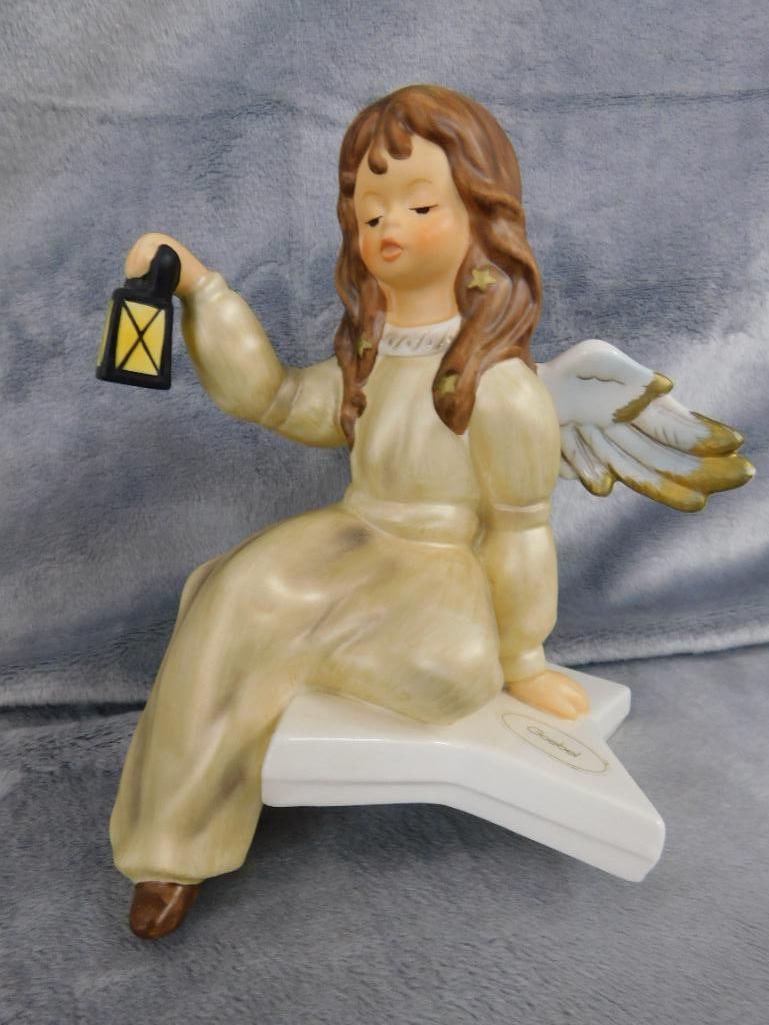 Pair of Goebel Angel Porcelain Figures - Shelf Sitter on Star - Figure on Cloud - 8