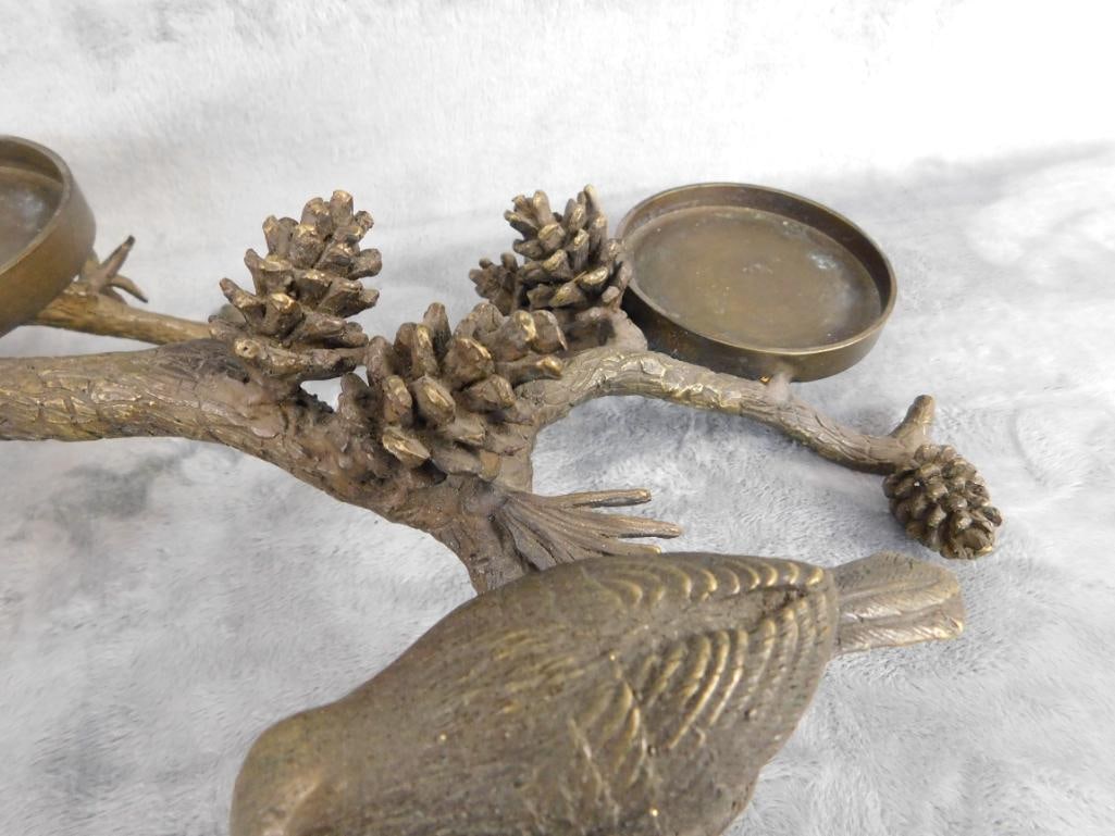 SPI Gallery - Chinese Bronze Candle Holder / Flower Frog Holder - 6.5" x 16" x 12" - 10