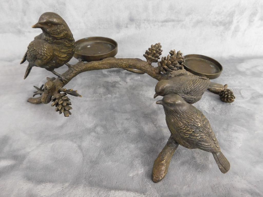 SPI Gallery - Chinese Bronze Candle Holder / Flower Frog Holder - 6.5" x 16" x 12" - 11