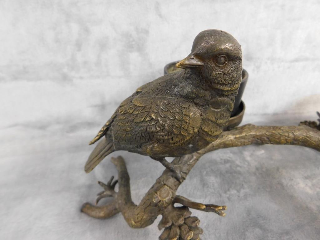 SPI Gallery - Chinese Bronze Candle Holder / Flower Frog Holder - 6.5" x 16" x 12" - 2