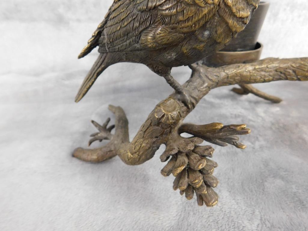 SPI Gallery - Chinese Bronze Candle Holder / Flower Frog Holder - 6.5" x 16" x 12" - 3