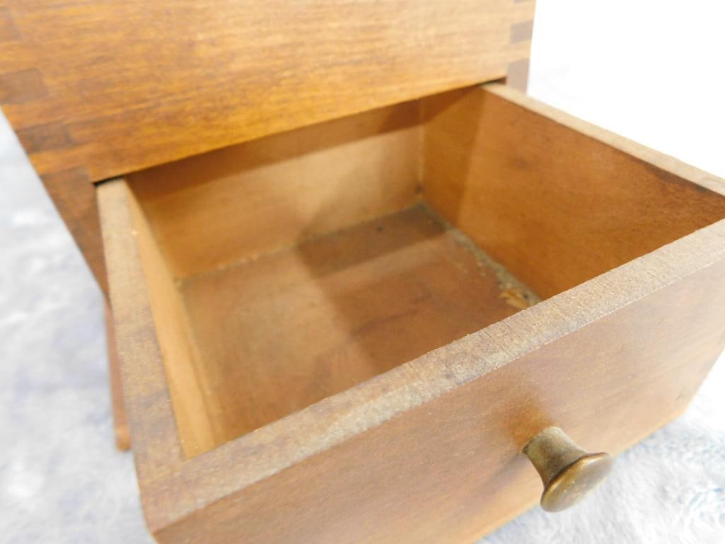 Vintage Wood and Cast Metal Coffee Grinder - 10.5" x 6" x 9" - 5