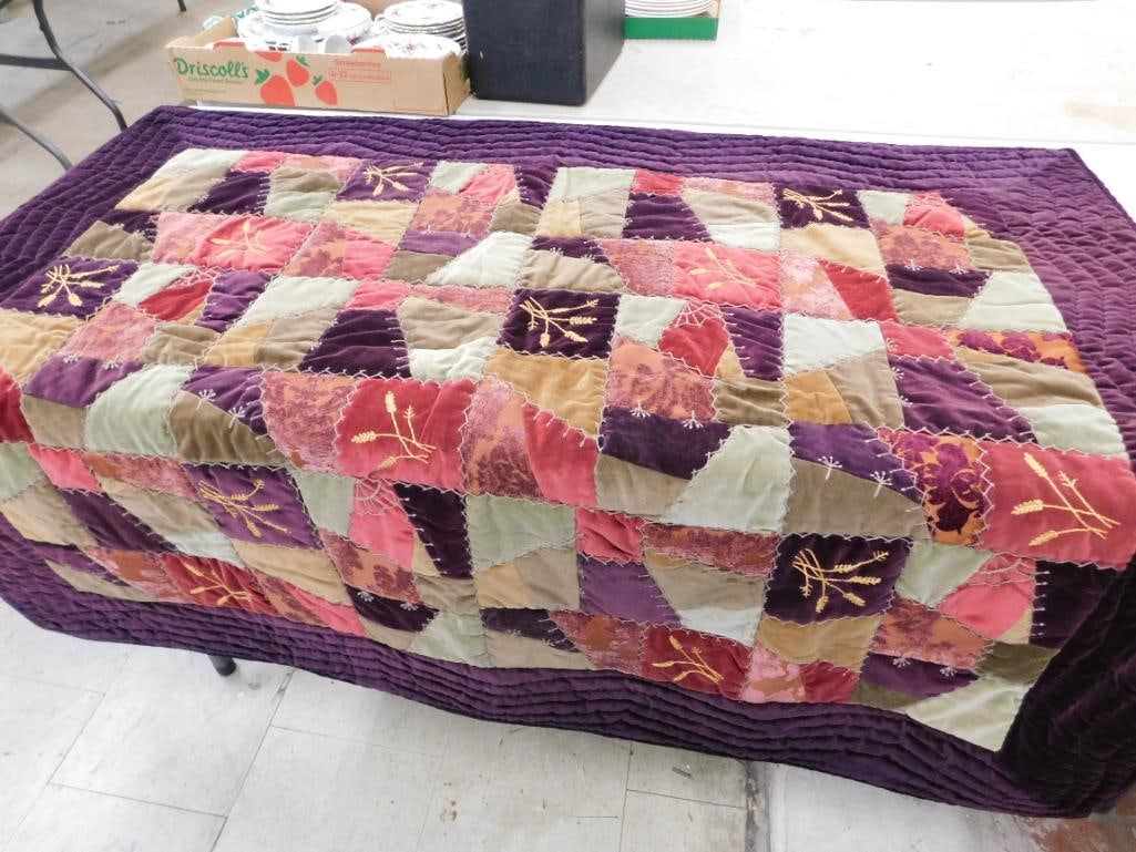 Factory Made "Crazy Quilt" Throw - 60" x 49" - 10