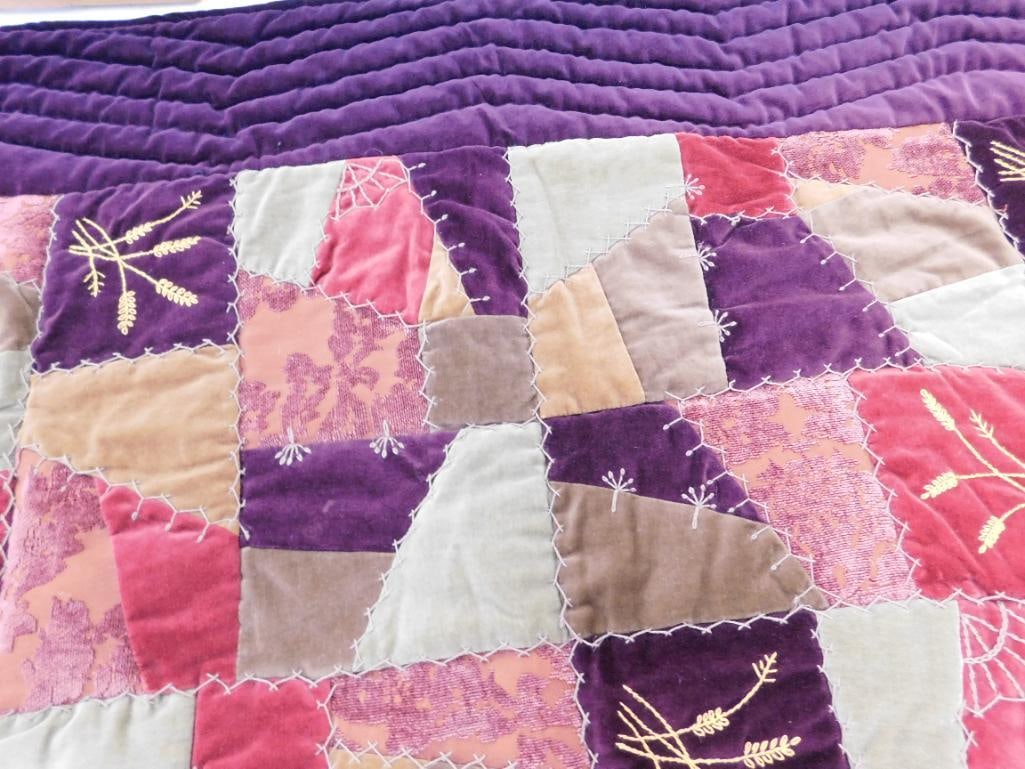 Factory Made "Crazy Quilt" Throw - 60" x 49" - 3