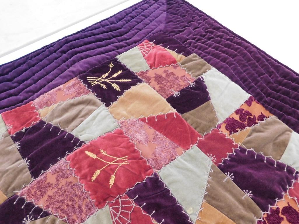 Factory Made "Crazy Quilt" Throw - 60" x 49" - 4