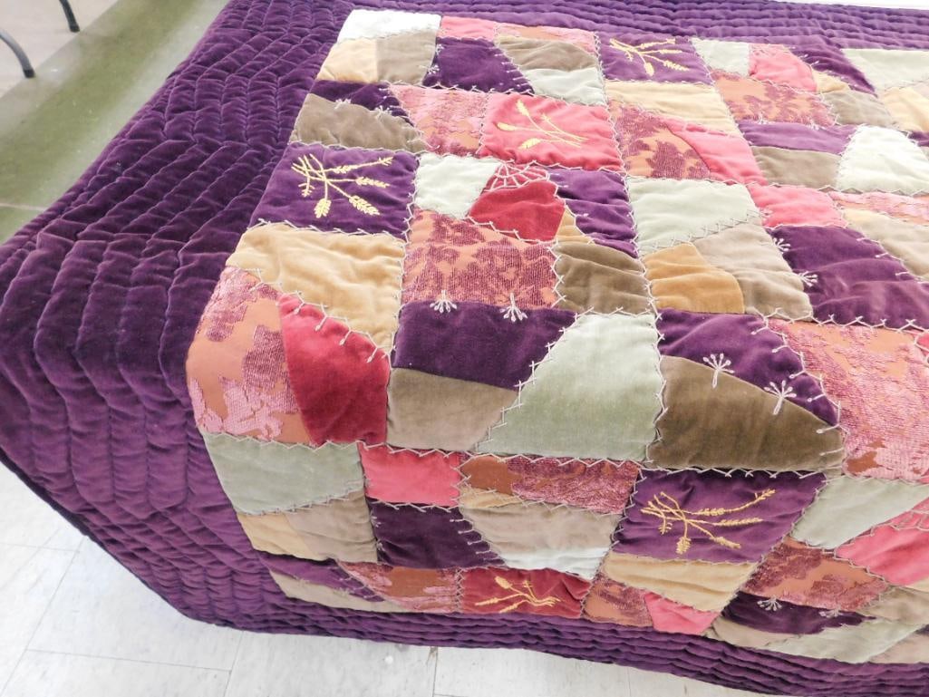 Factory Made "Crazy Quilt" Throw - 60" x 49" - 6