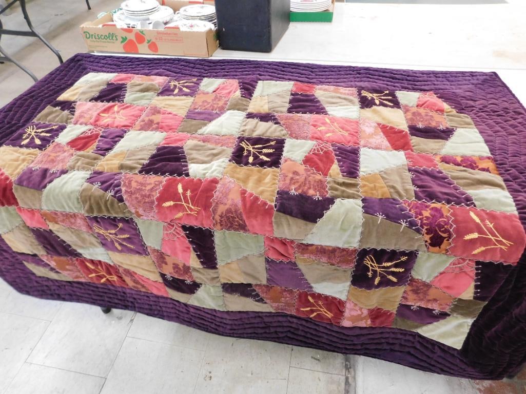 Factory Made "Crazy Quilt" Throw - 60" x 49" - 9