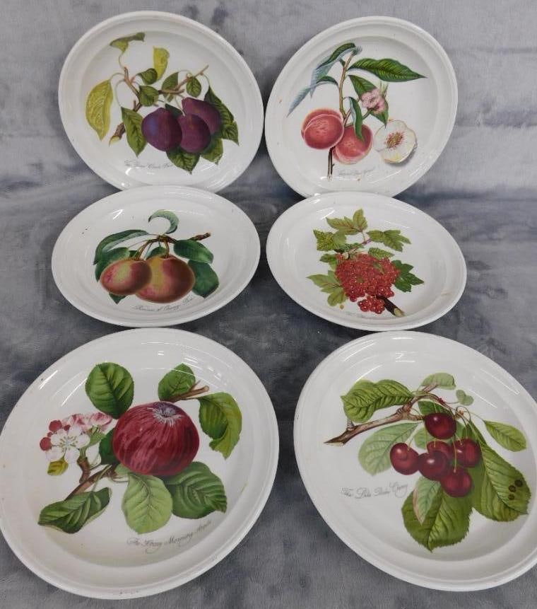 6-8.5" Portmeirion Plates - Pomona Pattern - No Border: See Photos For Description and Condition