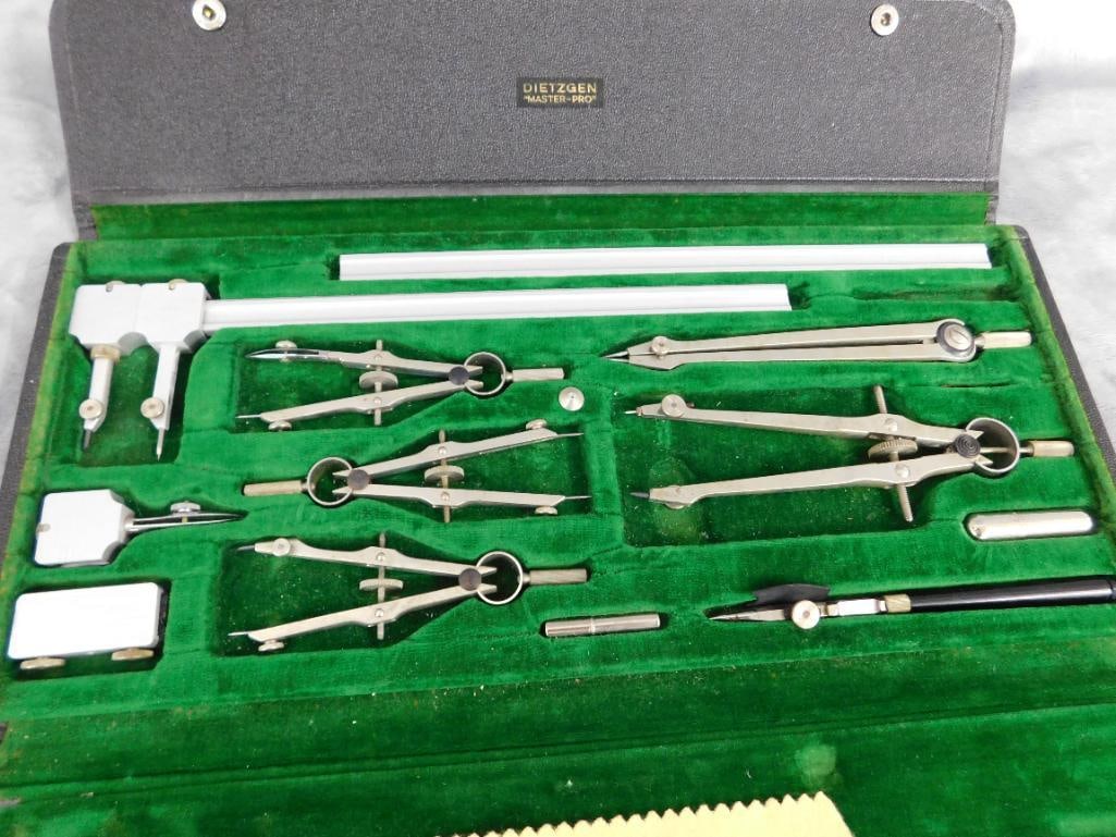 Vintage Dietzgen "Master Pro" Compass Set In Case - Missing 1 Item - 11