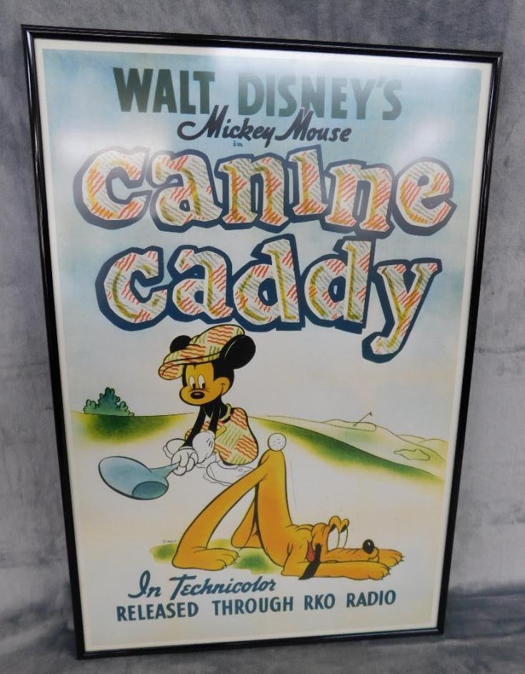 Disney "Canine Caddy" Framed Poster - 24.5" x 16.5": See Photos For Description and Condition