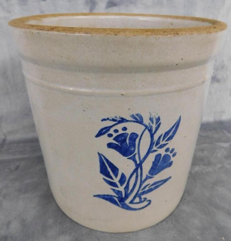 USA 1 Gallon Decorated Crock - Has Chip and Crack On Base - 7.75" x 7.5" (1 of 7)