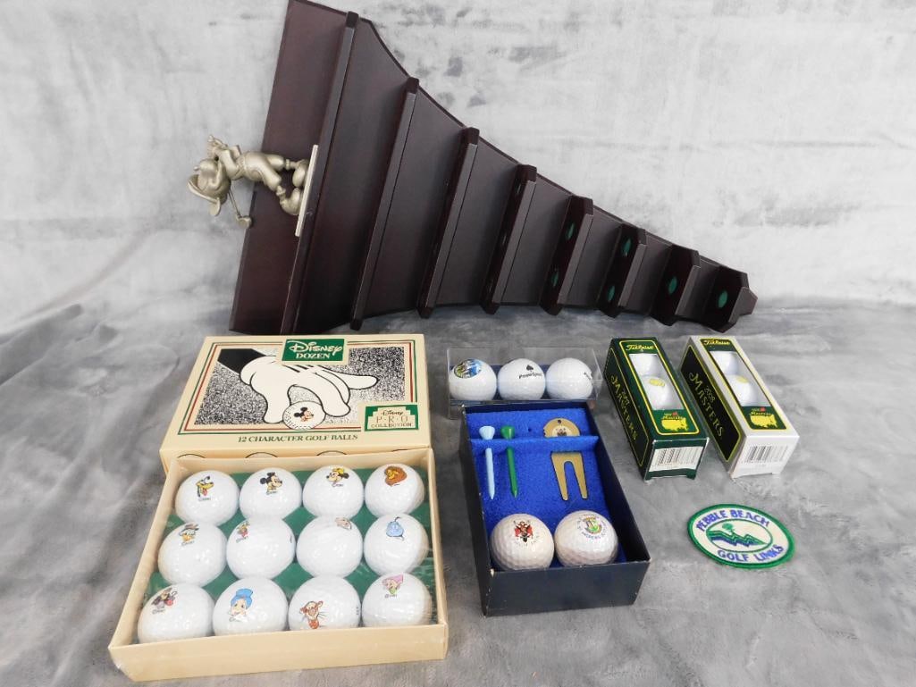 Modern Disney Golf Ball Rack - Disney Golf Balls - 2007 and 2008 Masters Golf Balls - 11