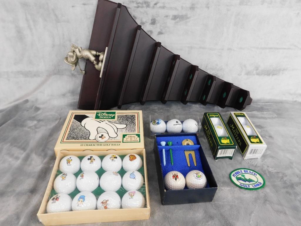 Modern Disney Golf Ball Rack - Disney Golf Balls - 2007 and 2008 Masters Golf Balls - 12