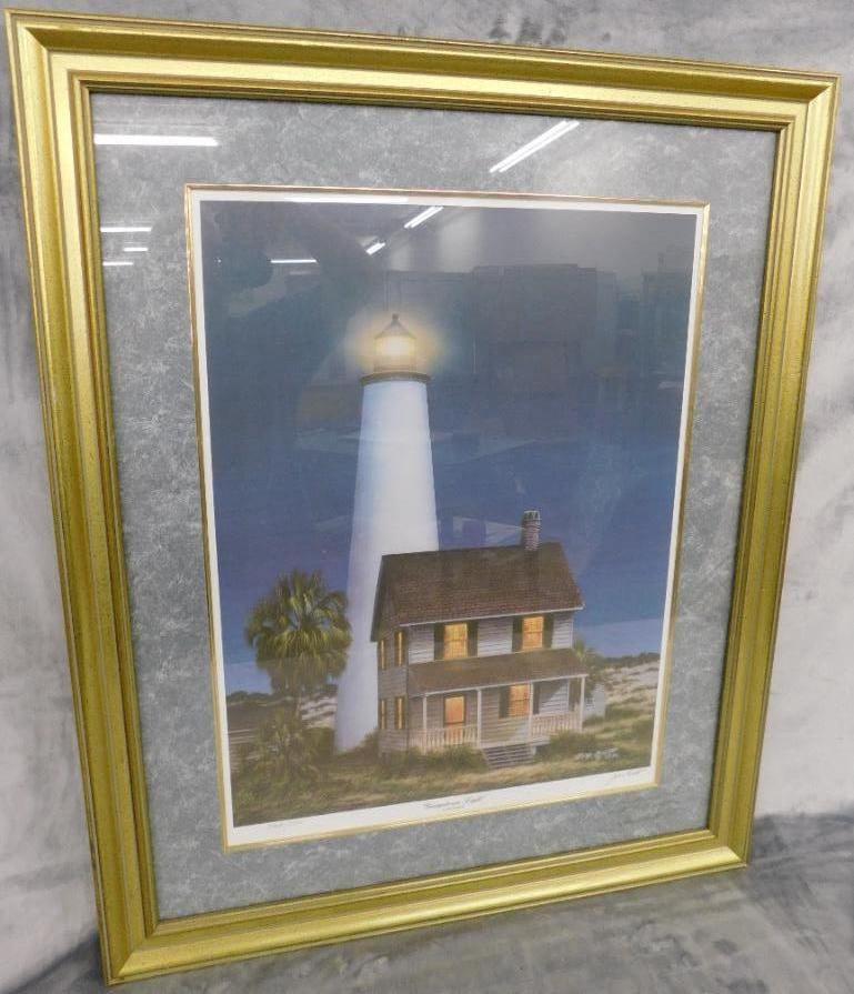 1992 Jim Booth Lithograph - "Georgetown Light" - Signed - LE 388/750 - 33.5" x 27.5": See Photos For Description and Condition