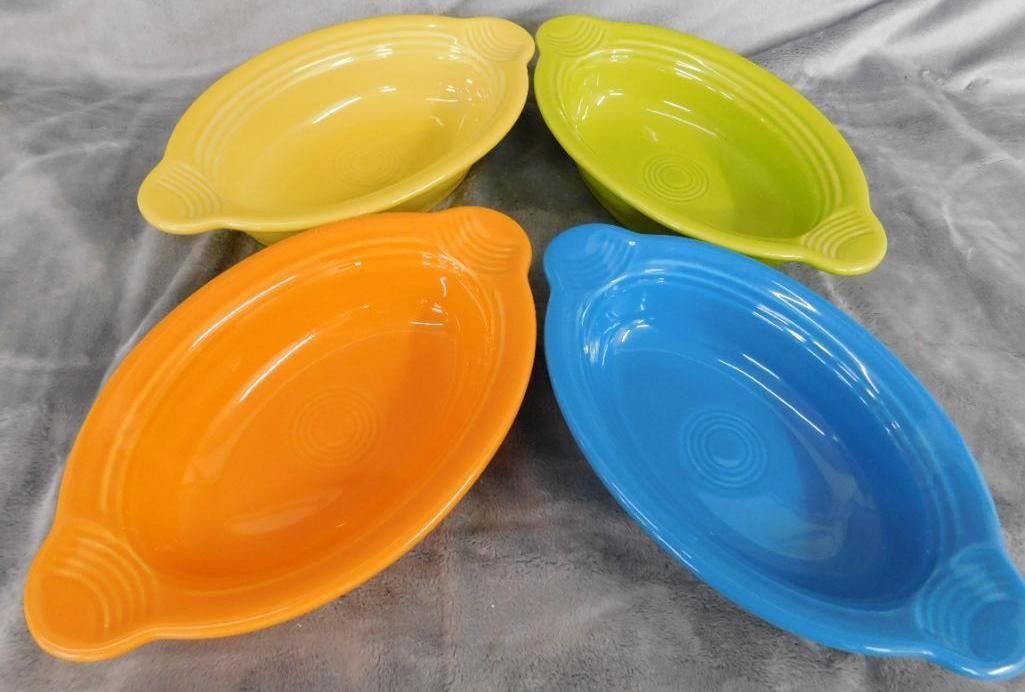 Fiesta Ware - 4 Casserole Dishes - Each 2" x 9.25" x 5.5" (1 of 8)