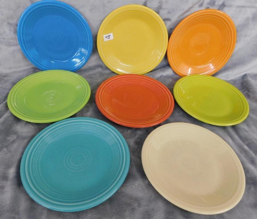 Fiesta Ware - 8-7.25" Bread and Butter Plates: See Photos For Description and Condition