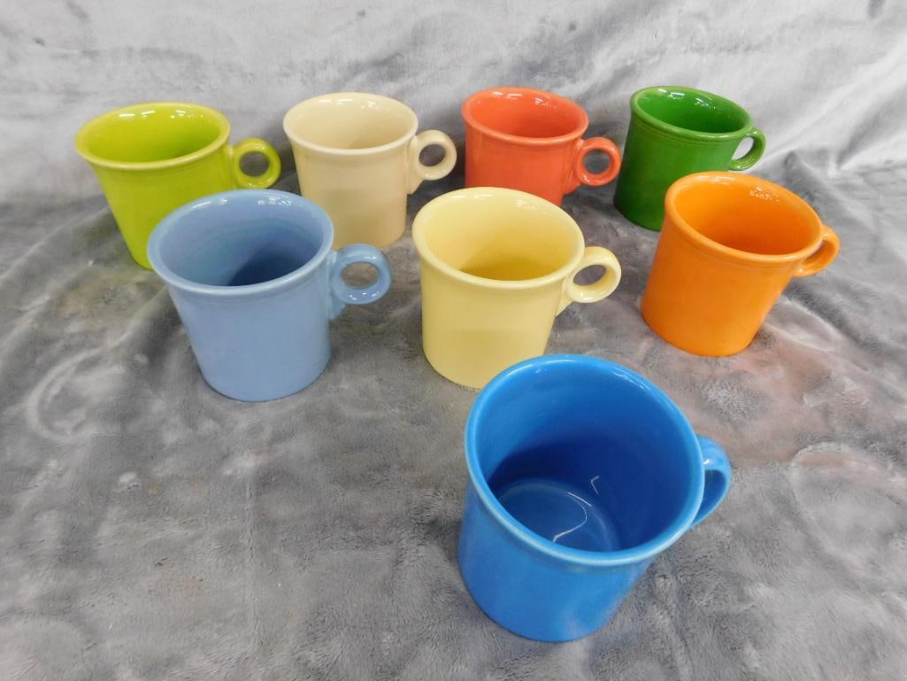 Fiesta Ware - 8 Coffee Mugs - 1 Has Different Handle - 12