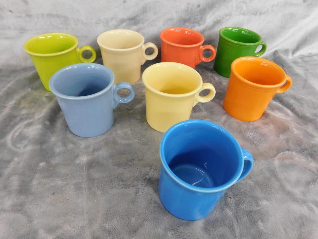 Fiesta Ware - 8 Coffee Mugs - 1 Has Different Handle - 13