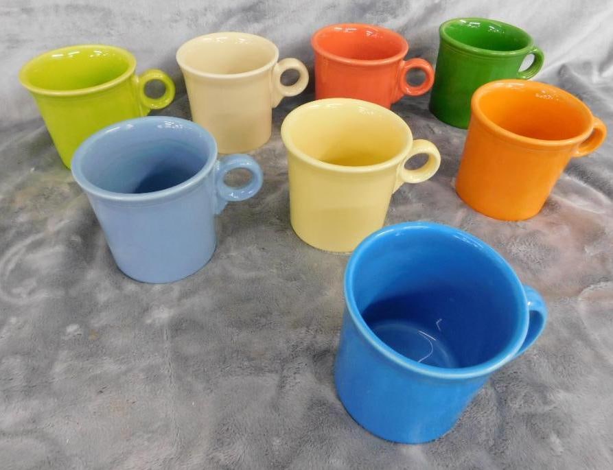 Fiesta Ware - 8 Coffee Mugs - 1 Has Different Handle: See Photos For Description and Condition