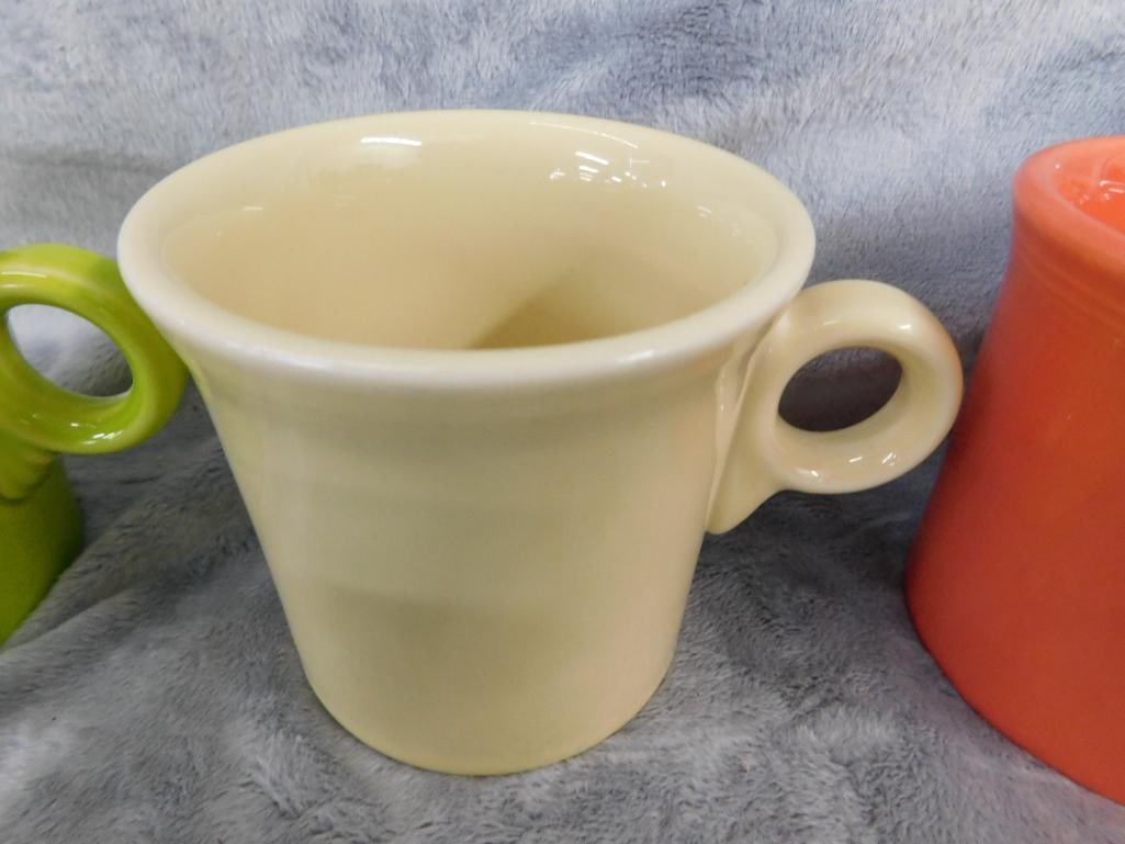 Fiesta Ware - 8 Coffee Mugs - 1 Has Different Handle - 3