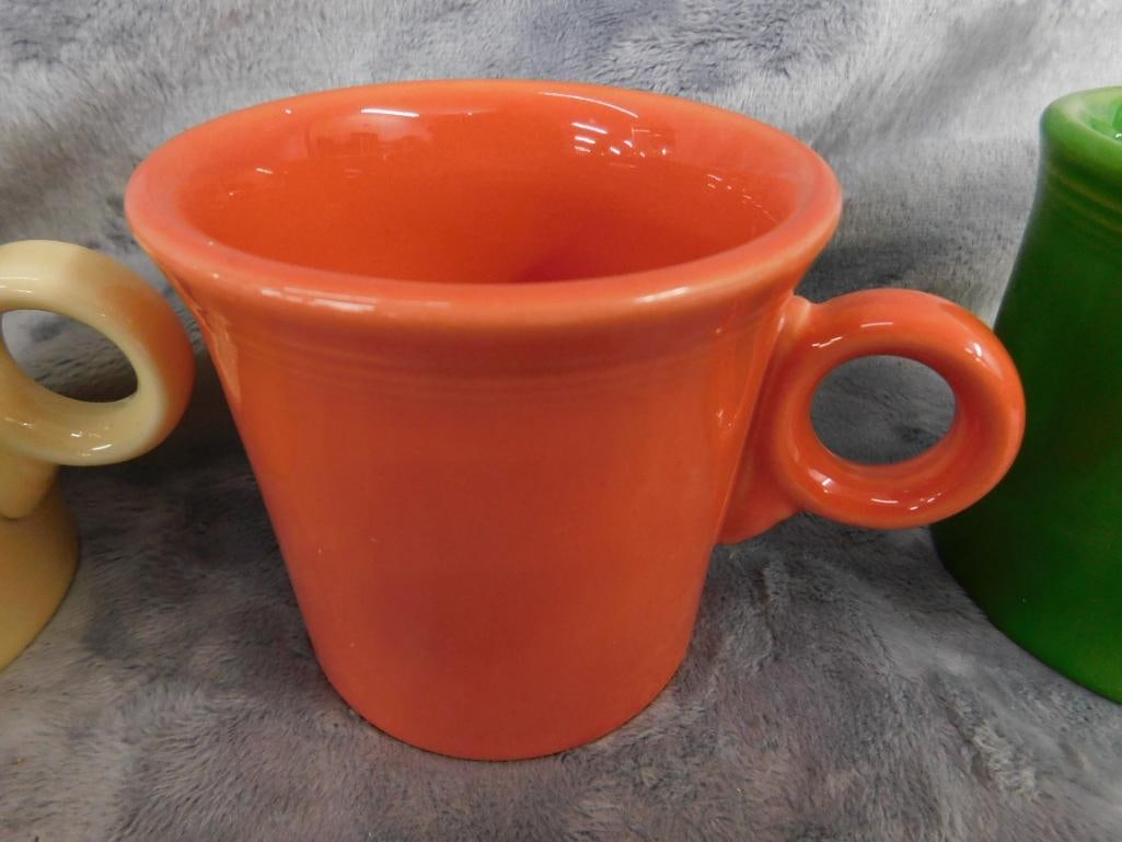 Fiesta Ware - 8 Coffee Mugs - 1 Has Different Handle - 4