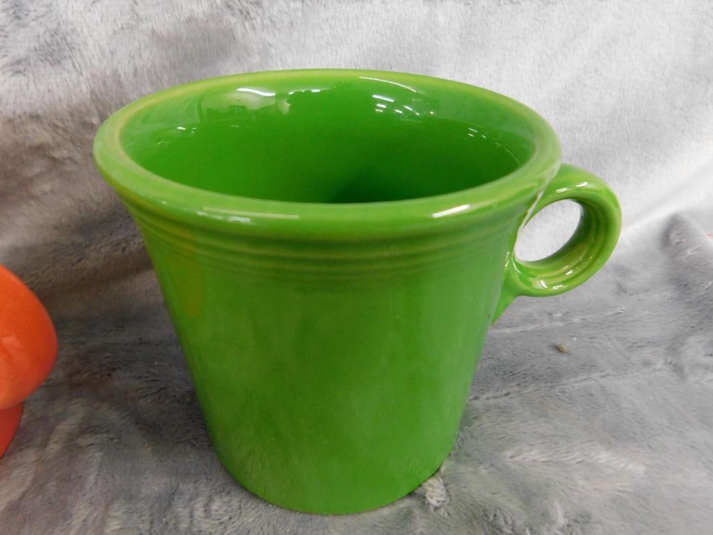 Fiesta Ware - 8 Coffee Mugs - 1 Has Different Handle - 5