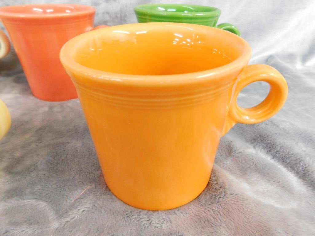 Fiesta Ware - 8 Coffee Mugs - 1 Has Different Handle - 6