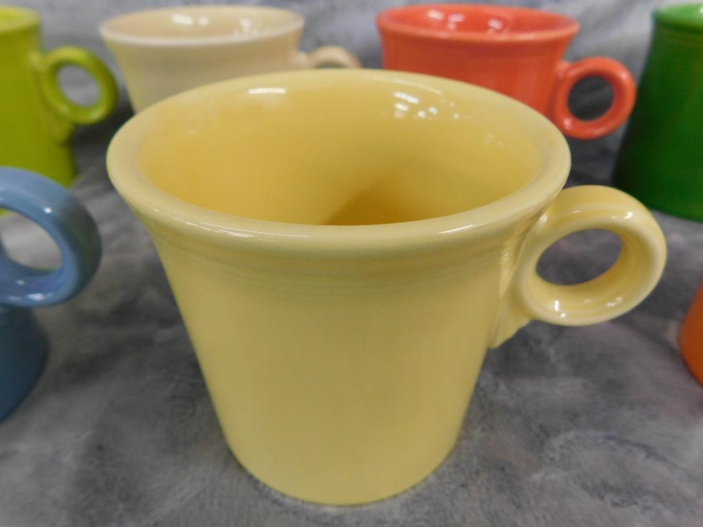 Fiesta Ware - 8 Coffee Mugs - 1 Has Different Handle - 7