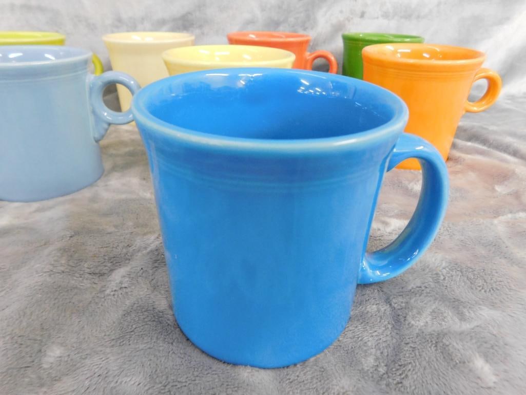 Fiesta Ware - 8 Coffee Mugs - 1 Has Different Handle - 9
