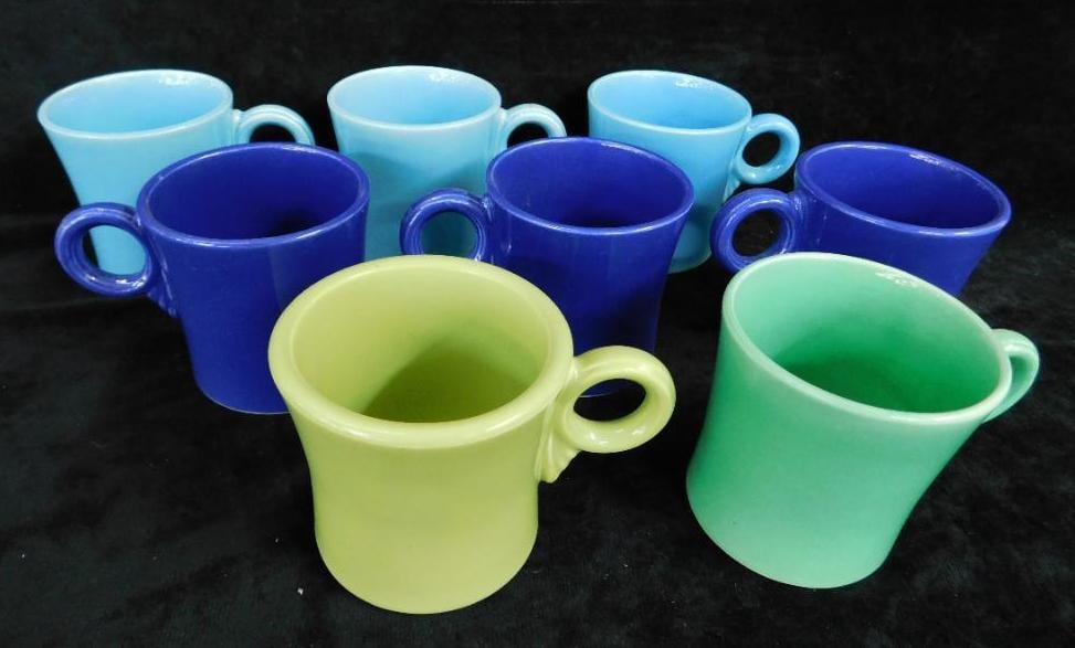Group of 8 Fiesta Ware Coffee Mugs: See Photos For Description and Condition