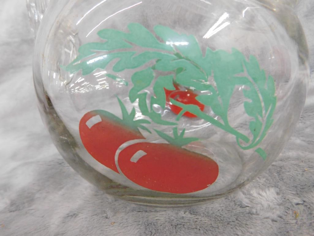 Vintage Glass Juice Pitcher - "Miss Cutie Pie" Mug - 3