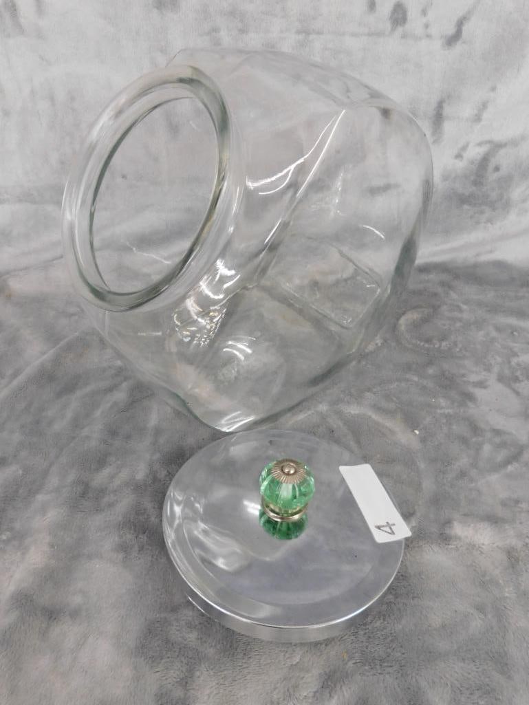 Pair of Modern Countertop Merchandiser Jars - 8.5" x 5" x 9.25" and 10" x 7.5" x 10" - 4
