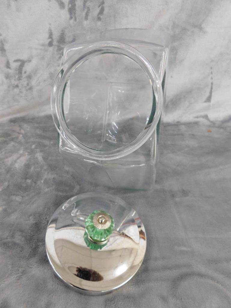 Pair of Modern Countertop Merchandiser Jars - 8.5" x 5" x 9.25" and 10" x 7.5" x 10" - 6