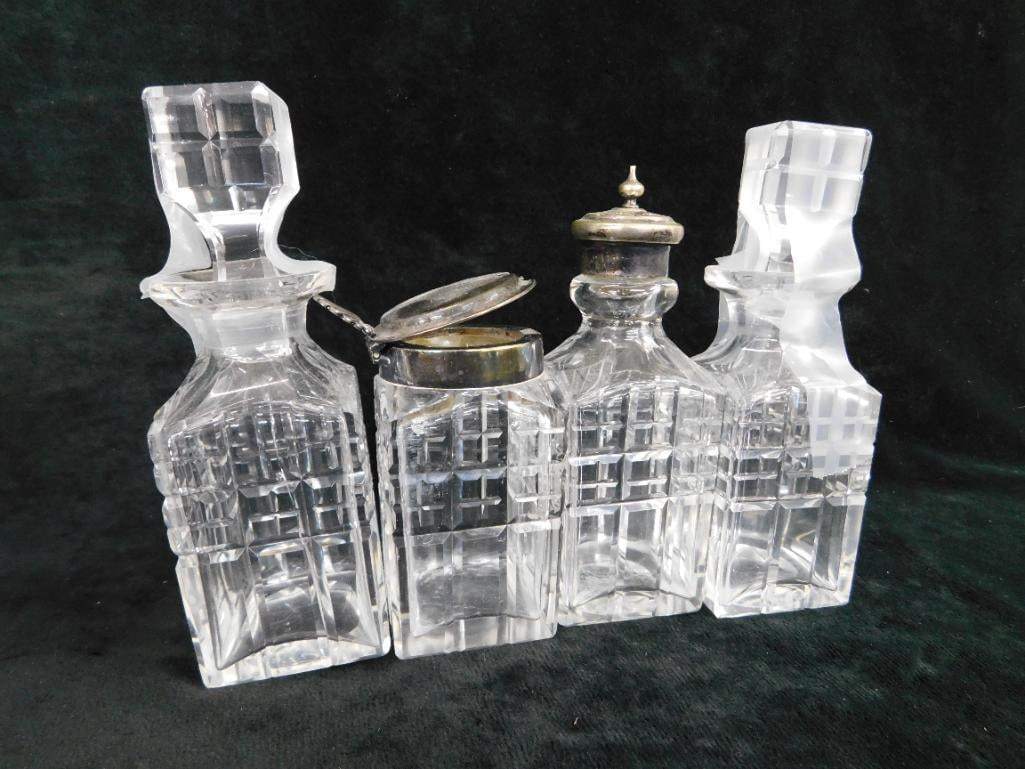 Metal And Glass Sheffield James Deakin Condiment Caddy - 8" x 6" x 6" - 2