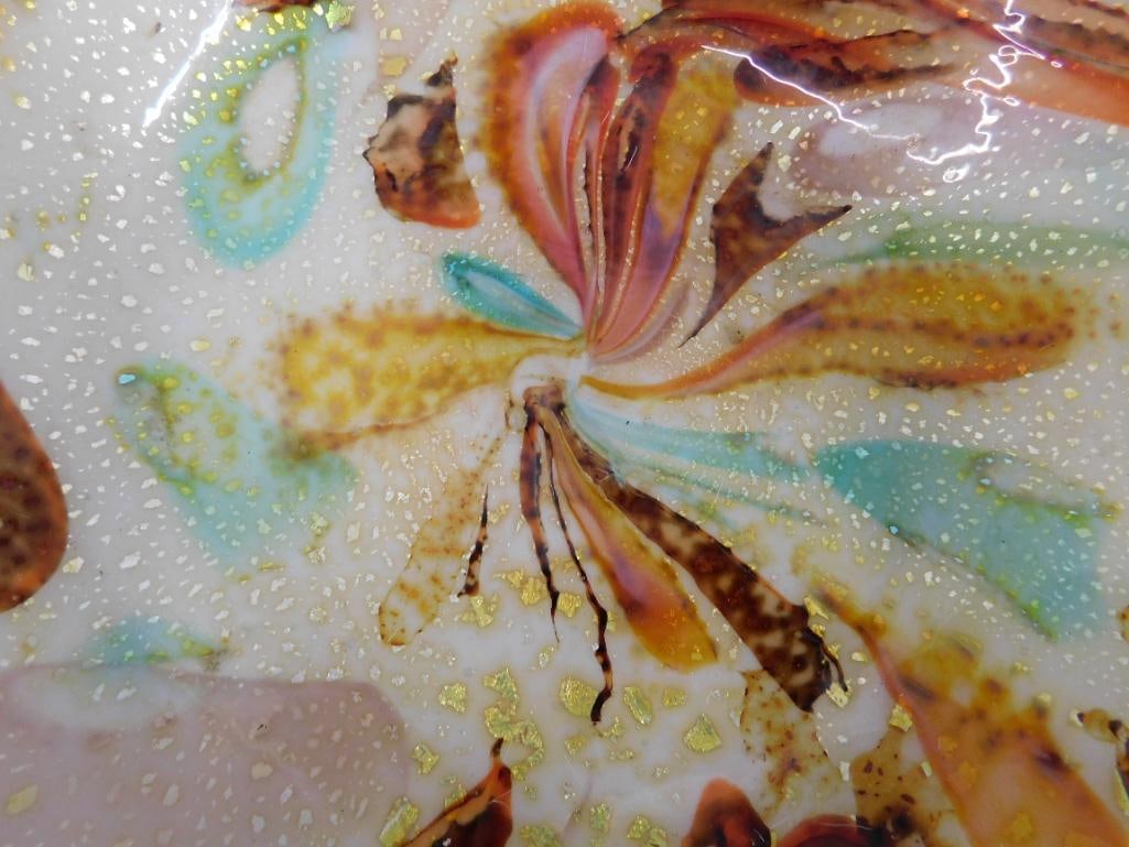 MCM Mid Century Murano Blown Glass Bowl - Ruffled Edge - 3" x 8" x 8" - 4