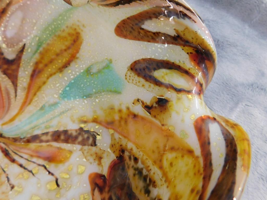 MCM Mid Century Murano Blown Glass Bowl - Ruffled Edge - 3" x 8" x 8" - 6
