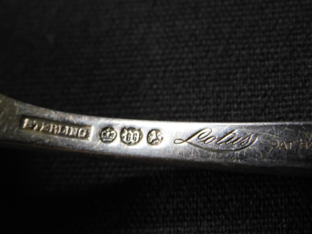 Sterling Silver - 2 Forks and a Server - Lotus Pattern - Monogrammed - 75 Grams - 4