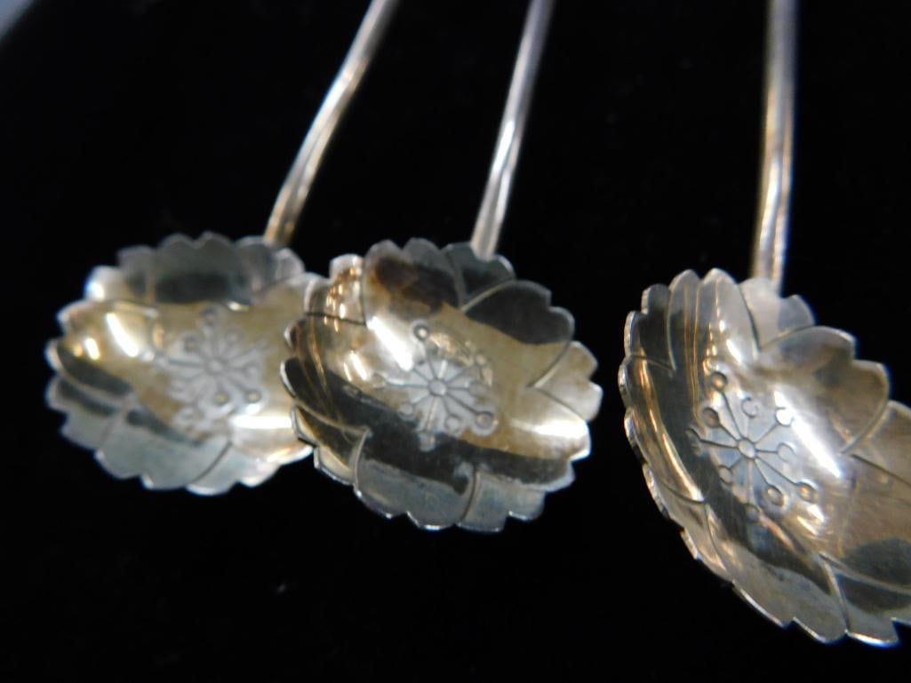 Sterling Silver - 6 Asian Iced Tea Straw Spoons - 9" - 64 Grams - 2